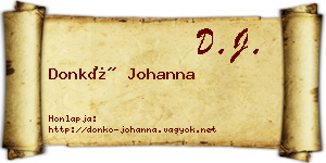 Donkó Johanna névjegykártya